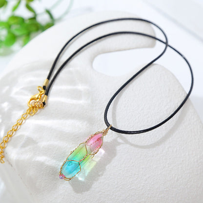 Women's Transparent Geometric Diamond Crystal Necklace touchydesign