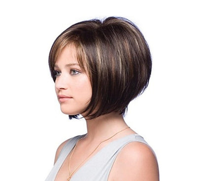 Short straight hair brown fashion wig touchydesign