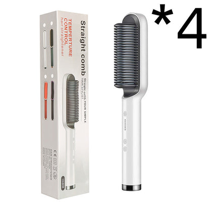 2-in-1 hair straightener and curling comb with negative ion technology. Dual-purpose electric hair brush for smooth, shiny hair and versatile styling."