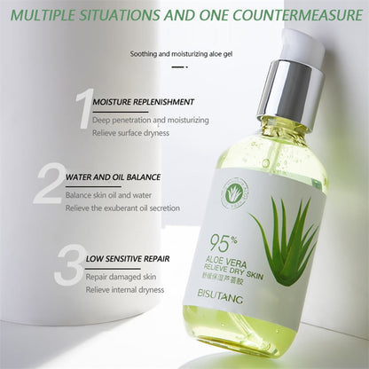 Hydrating aloe gel moisturizing lotion for facial use, designed to smooth and nourish skin. Lightweight, non-greasy cream for daily hydration and a radiant complexion.