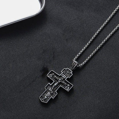 Vintage Cross Titanium Steel Necklace Fashion touchydesign