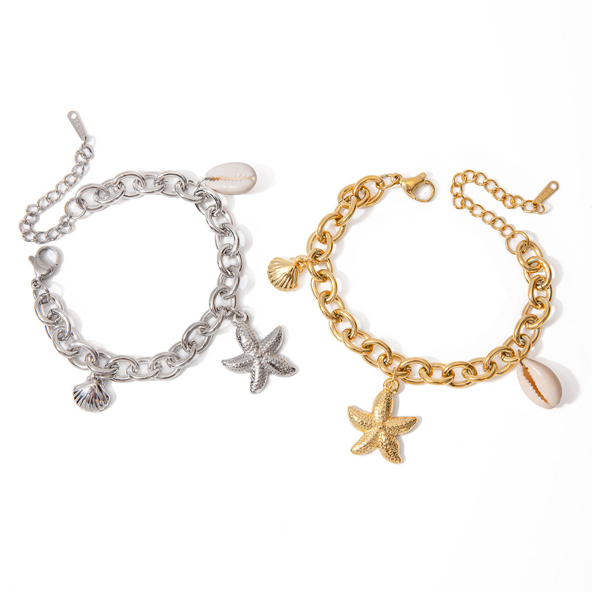 Beautiful Stainless Steel Starfish Shell Conch Bracelet For Women Fashion Beach Bracelets Birthday Jewelry Gifts touchydesign