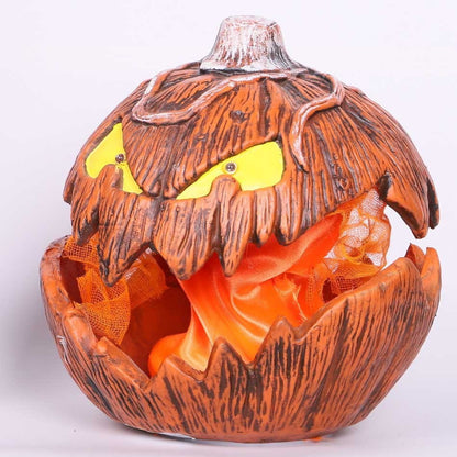 Sound-Activated Horror Pumpkin Garden Decoration for Outdoor Halloween Yard Decor