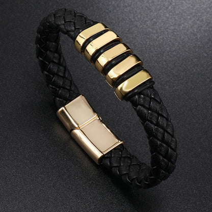 Multi-layer Leather Woven Bracelet Wrist Ring touchydesign