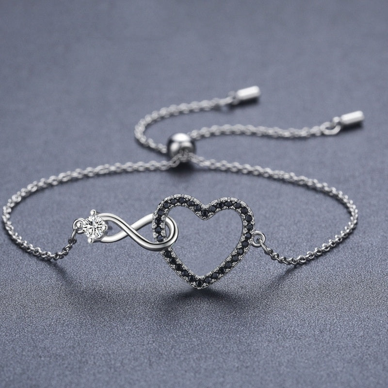 Heart-Shaped 8-shaped Bracelet Zircon Decoration touchydesign