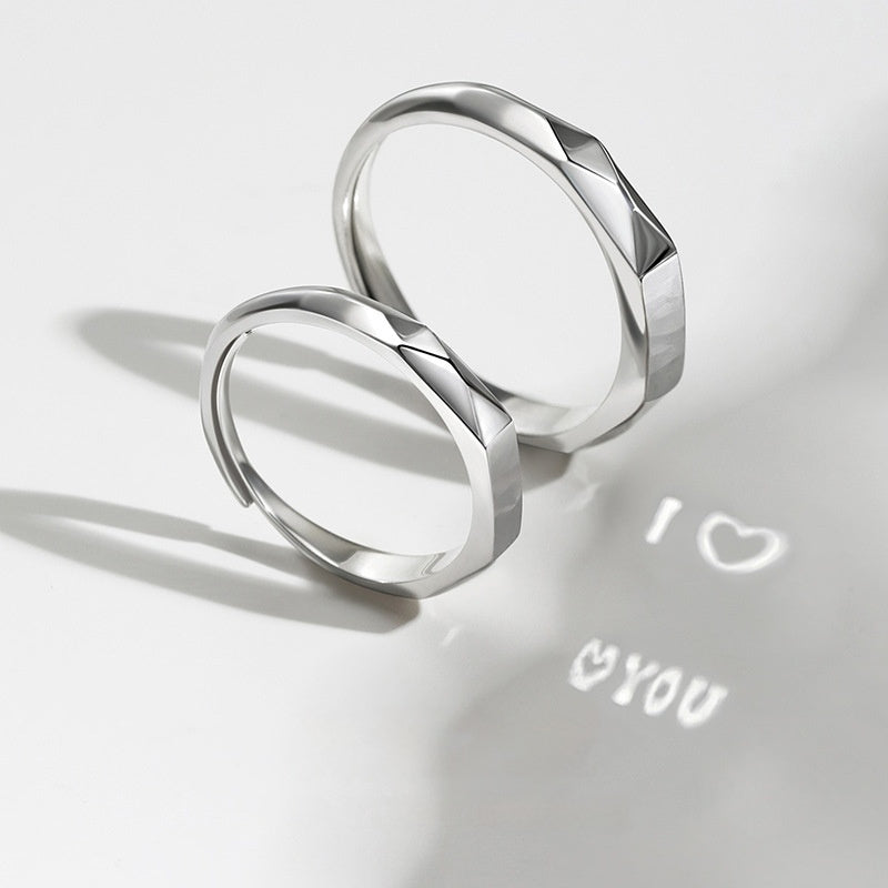 925 sterling silver ring with hidden love pattern, ideal for romantic weddings and engagements