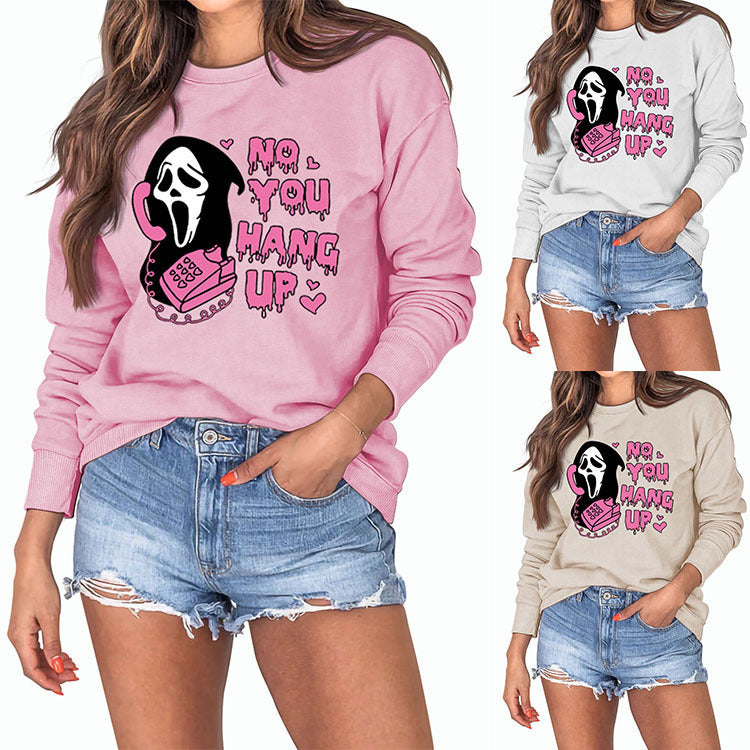 Women's Halloween-themed pullover sweater for fall and winter, featuring a cozy and trendy design perfect for seasonal style.