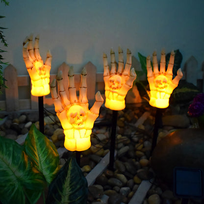 Halloween Waterproof Ghost Hand Light - Solar-Powered Outdoor Decoration for Courtyard or Garden, Spooky Halloween Decor for Nighttime Display.