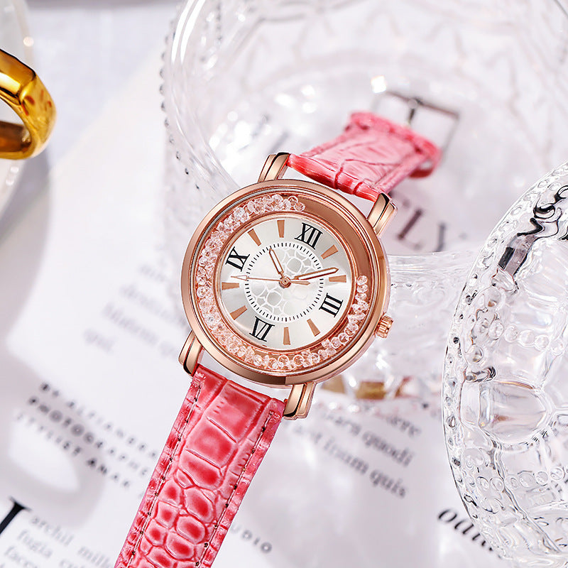 Quicksand Beads Watch Female Belt Quartz Watch touchydesign