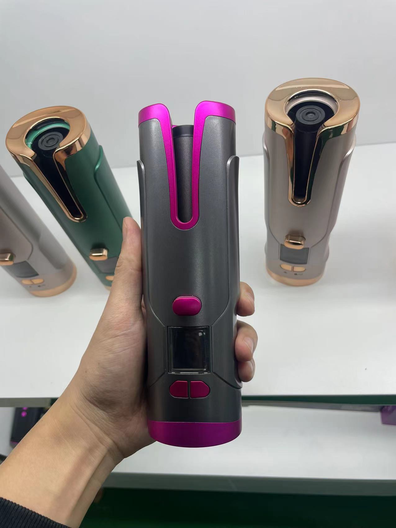 Rechargeable Automatic Hair Curler - Portable Rotating Curling Iron with LCD Display & Ceramic Technology for Perfect Curls |