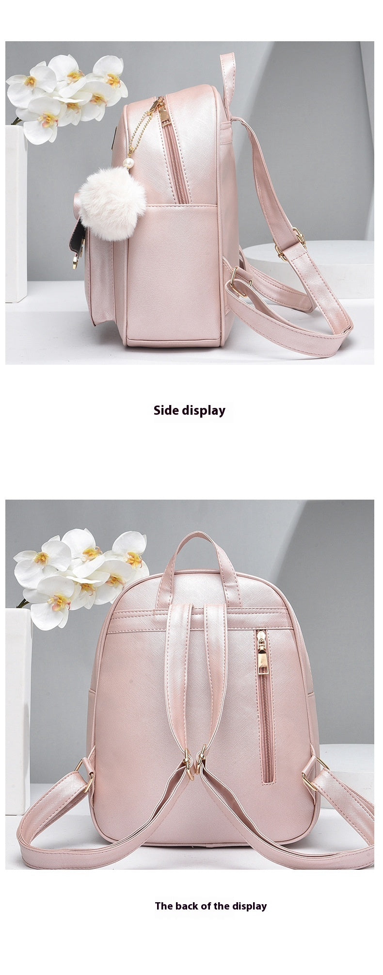 Fashion Women's Bags PU Bow Composite Bag Young Girl Student Cute Shoulders Backpack Crossbody Bags Coin Purse 3pcs Set touchydesign