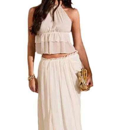 Women's Comfort And Casual Backless Set Long Dress touchydesign