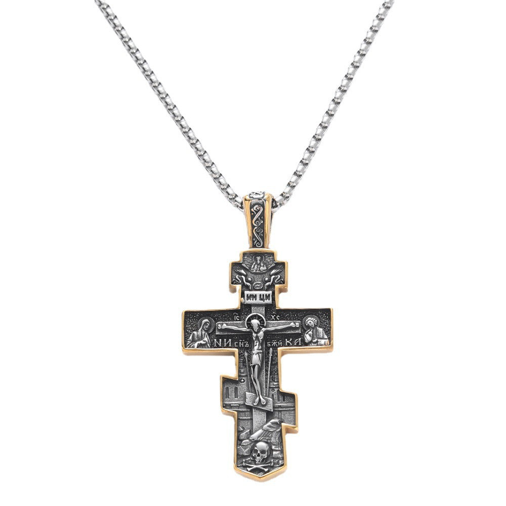 Vintage Cross Titanium Steel Necklace Fashion touchydesign