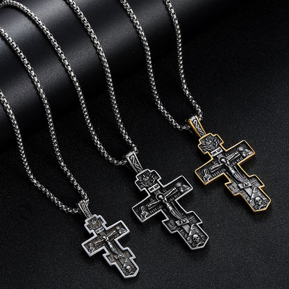 Vintage Cross Titanium Steel Necklace Fashion touchydesign