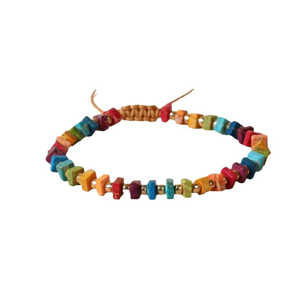 Square Beads Color Woven Yoga Bracelet touchydesign