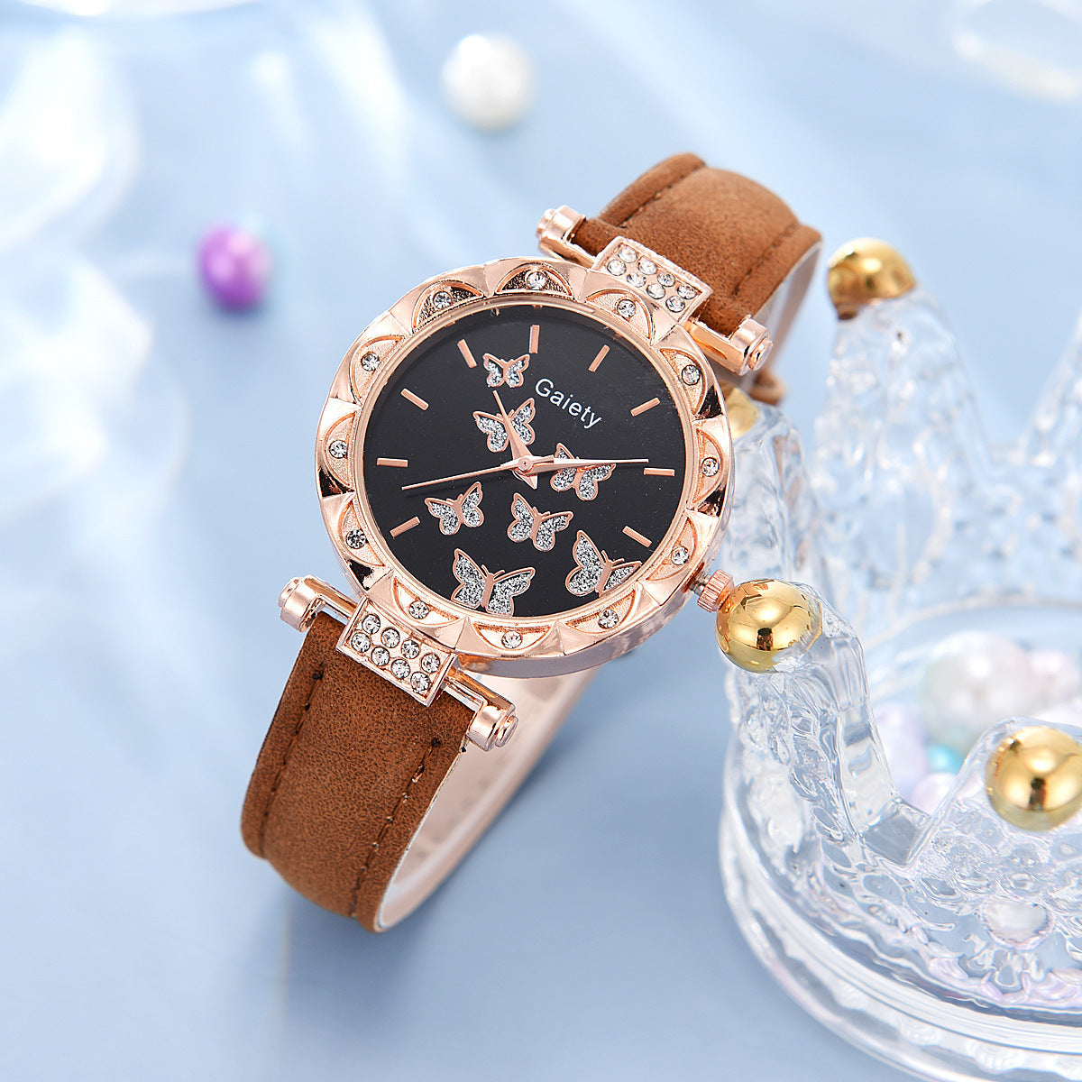 Women's Fashion Simple Butterfly Digital Belt Watch touchydesign