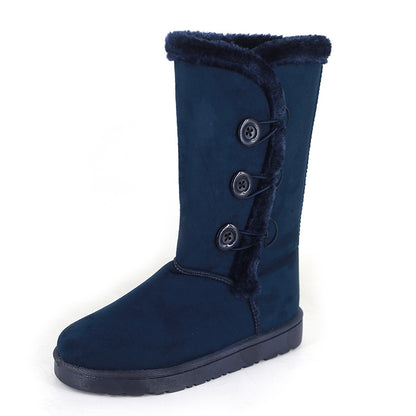 High cotton-padded thickened warm snow boots for women, designed to provide cozy and durable winter footwear for cold weather.