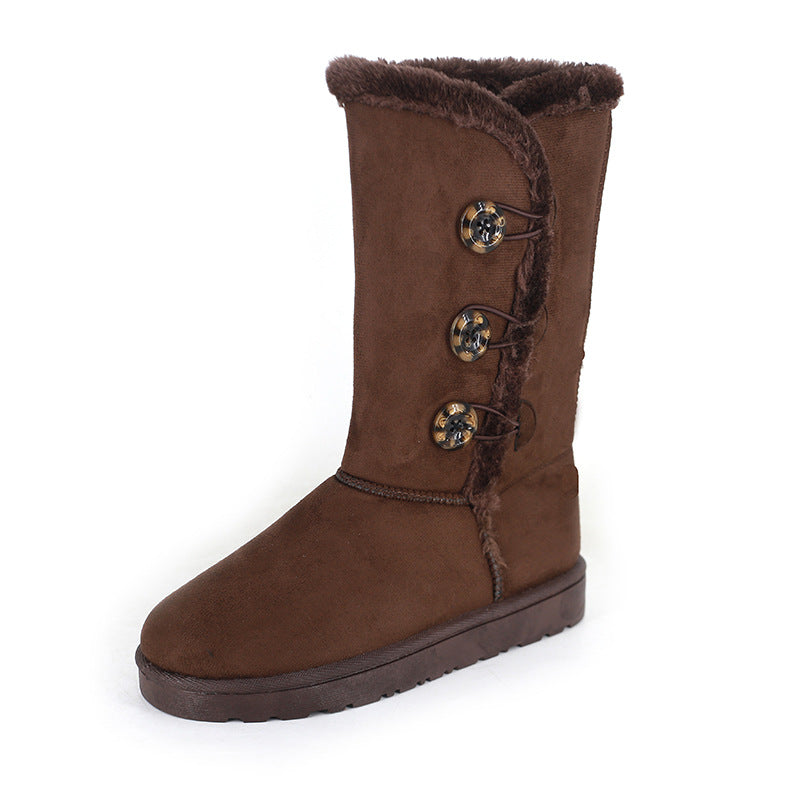 High cotton-padded thickened warm snow boots for women, designed to provide cozy and durable winter footwear for cold weather.