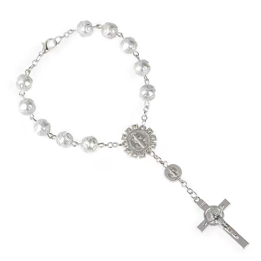 Beads Artificial Glass Pearl Cross Bracelet touchydesign