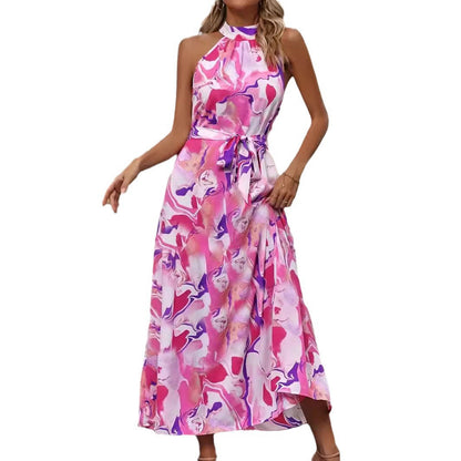 "Bohemian retro print dress for women featuring vibrant patterns and a stylish, vintage-inspired design. Ideal for casual outings and special occasions."