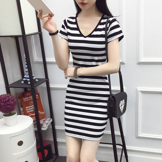 Korean Style Mid-length Dress Slim Fit Slimming touchydesign