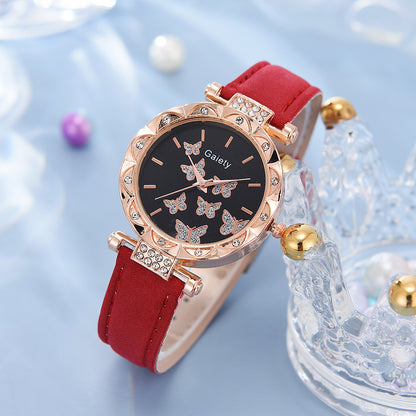 Women's Fashion Simple Butterfly Digital Belt Watch touchydesign