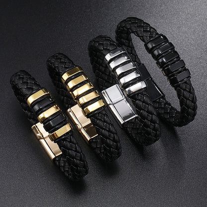 Multi-layer Leather Woven Bracelet Wrist Ring touchydesign