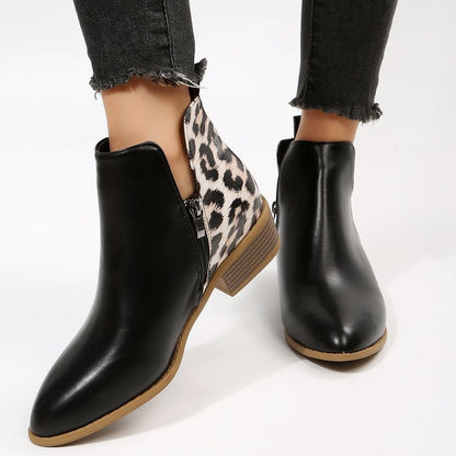 European and American plus size leather Martin boots for women, offering a stylish and comfortable design ideal for fashionable, larger sizes.