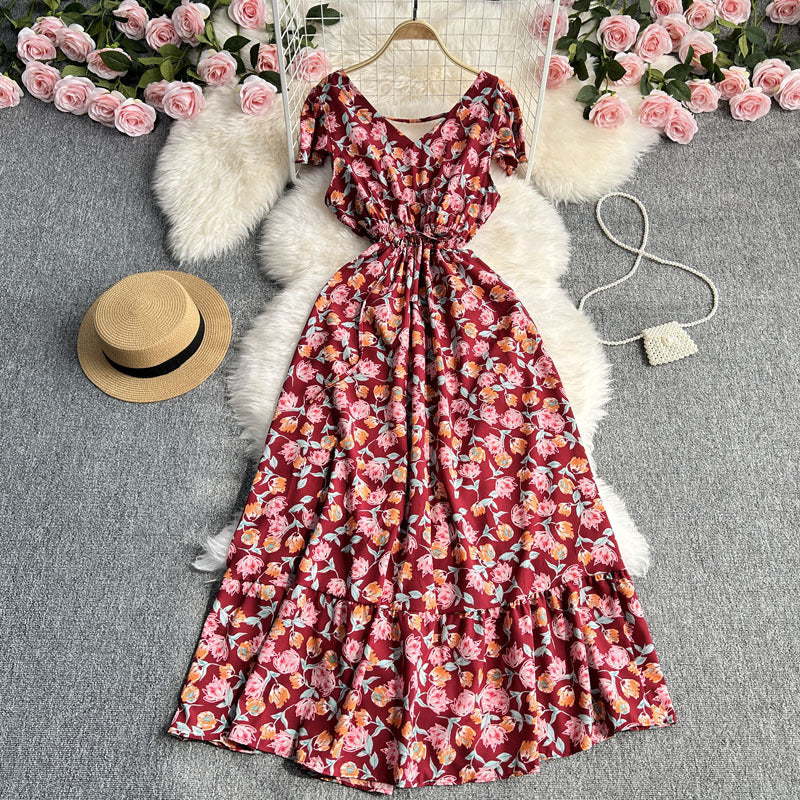 Women's Fairy Temperamental Floral Dress Summer