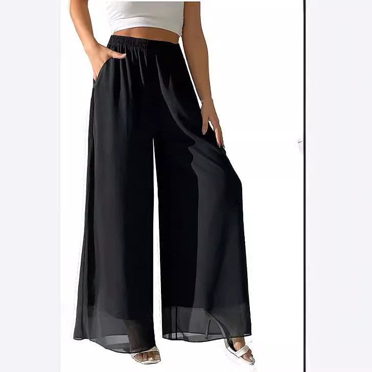 Chiffon Wide Leg Women's Loose Fashion Pants touchydesign