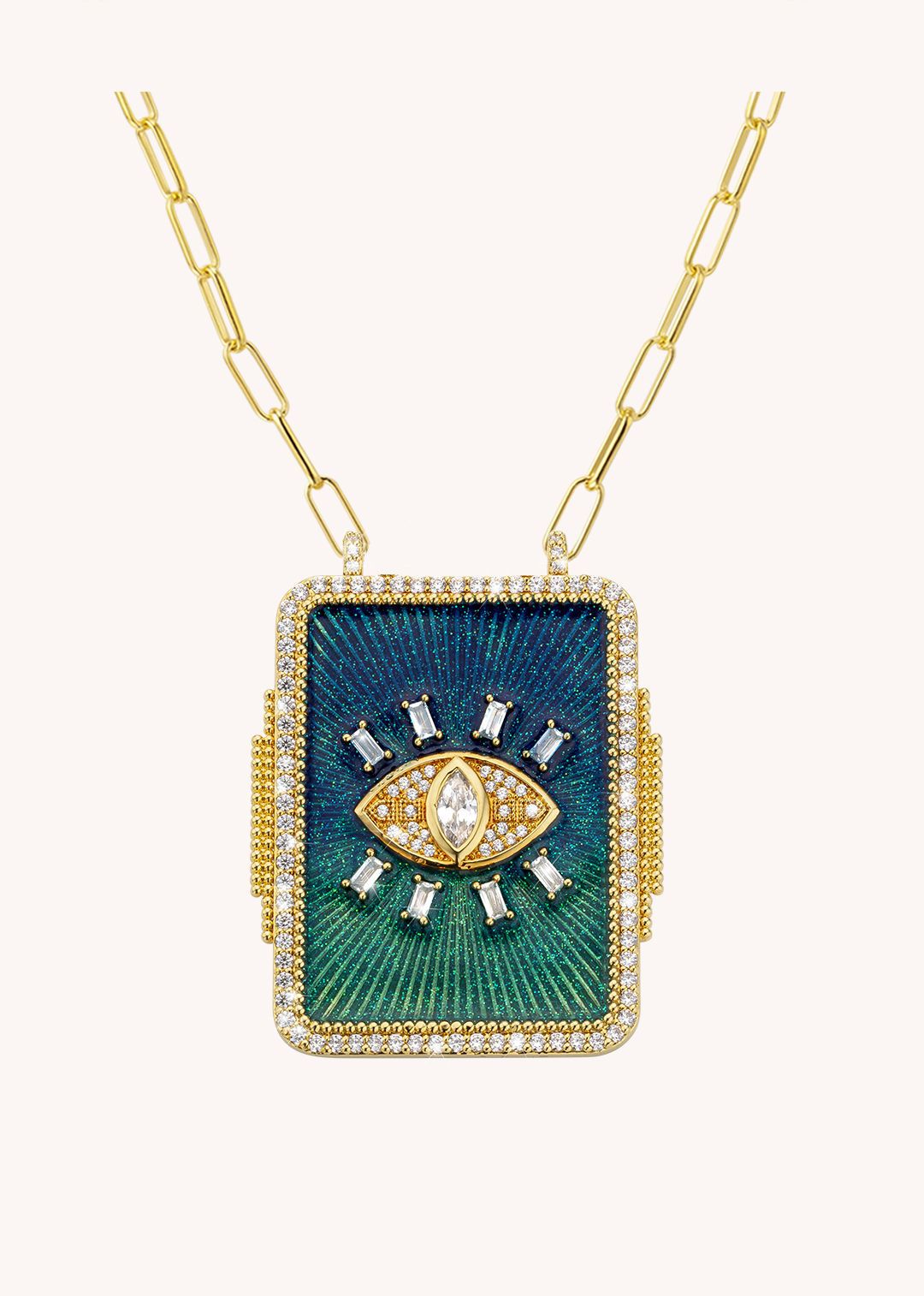 Tarot Diamond Plated Real Gold Color-preserving Drop Oil Necklace