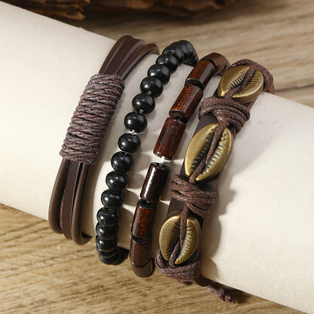 Retro Artistic Alloy Shell Multi-layer Bracelet Four-piece Set touchydesign