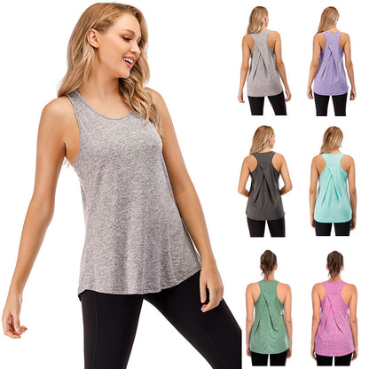 Exercise Yoga Clothes Blouse Running Quick-drying Loose Yoga Vest touchydesign