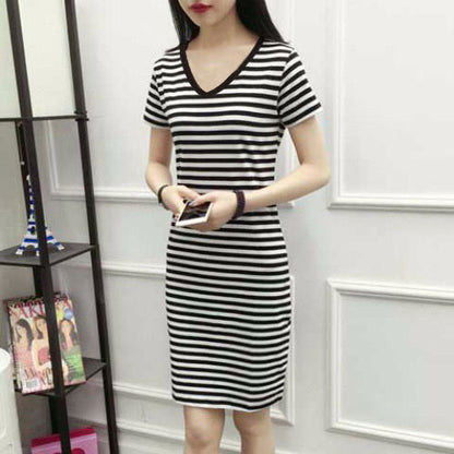 Korean Style Mid-length Dress Slim Fit Slimming touchydesign