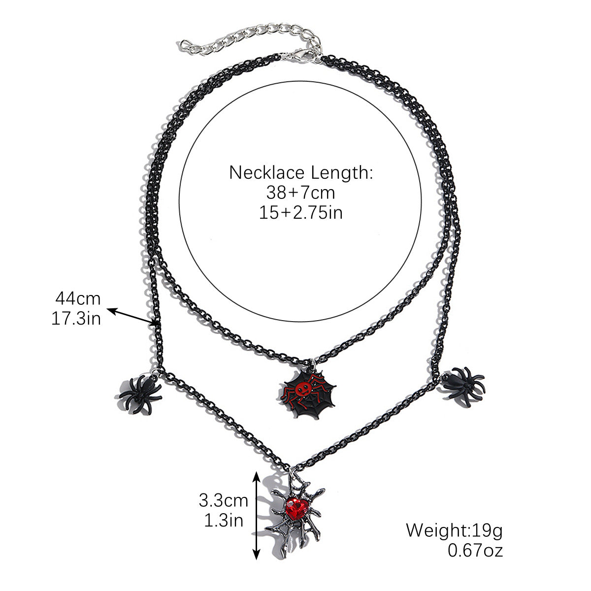 Skull Pendant Pumpkin Spider Halloween Necklace