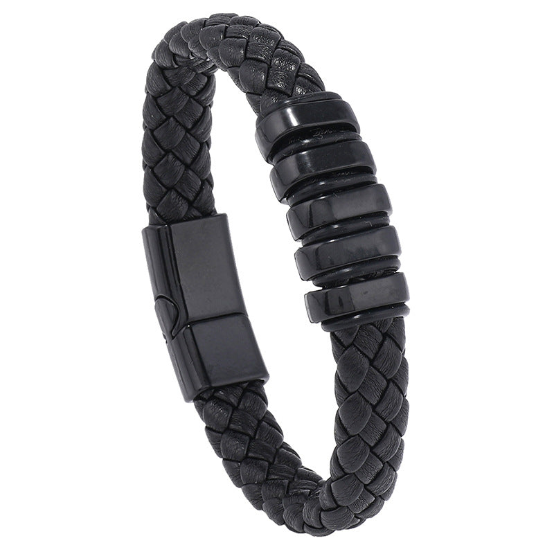 Multi-layer Leather Woven Bracelet Wrist Ring touchydesign