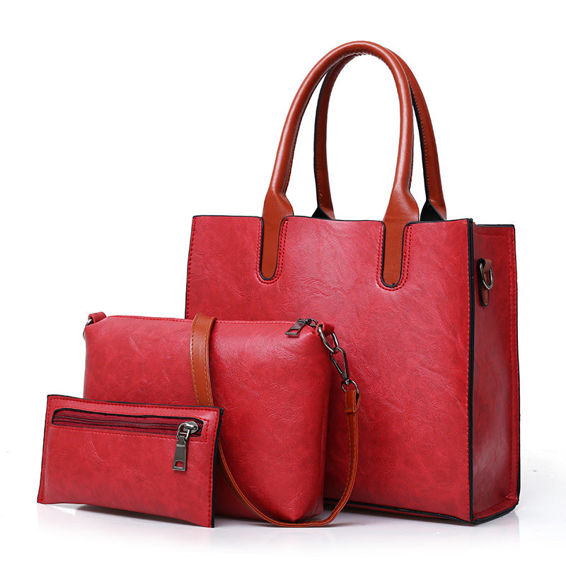 Three-piece Women's Bag European And American Fashion Retro touchydesign