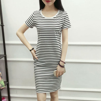 Korean Style Mid-length Dress Slim Fit Slimming touchydesign