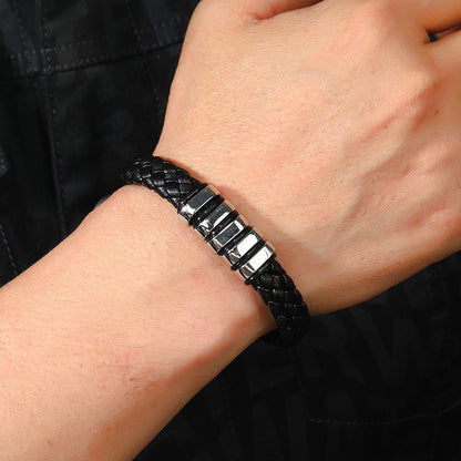 Multi-layer Leather Woven Bracelet Wrist Ring touchydesign