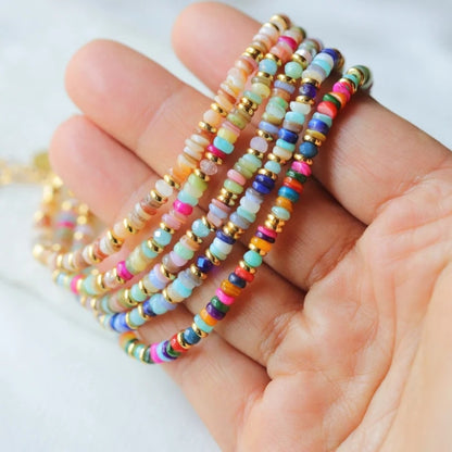 Colorful Natural Shell Hand-woven Beads Retro Twin touchydesign