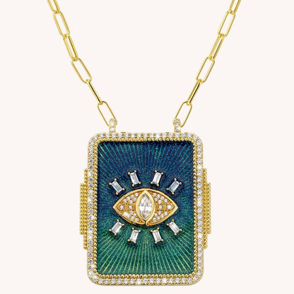 Tarot Diamond Plated Real Gold Color-preserving Drop Oil Necklace