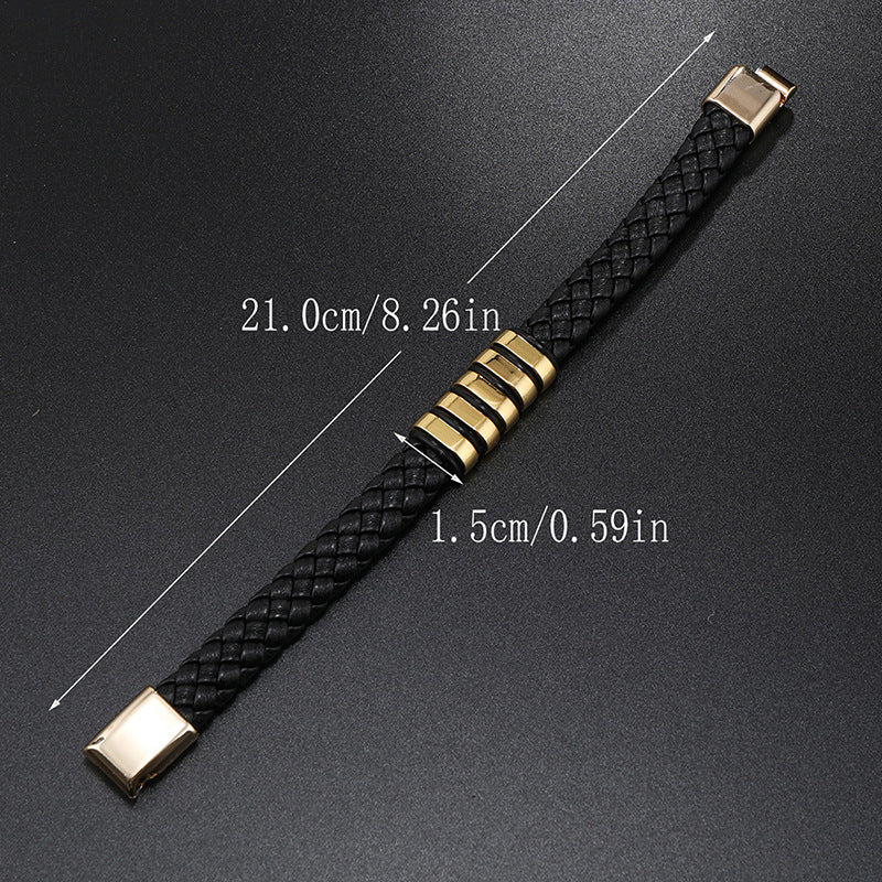 Multi-layer Leather Woven Bracelet Wrist Ring touchydesign