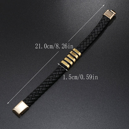 Multi-layer Leather Woven Bracelet Wrist Ring touchydesign