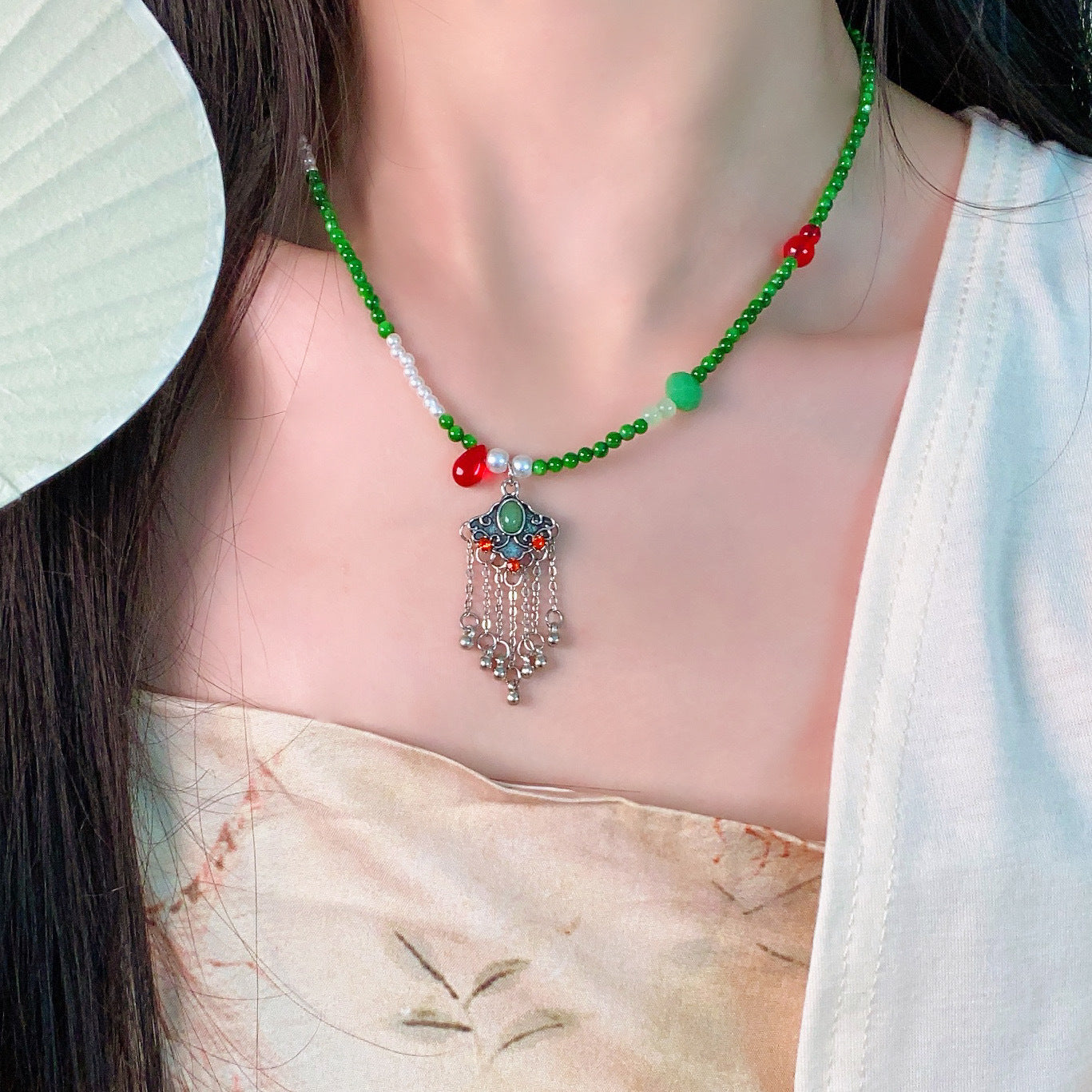 Ethnic Ruyi Safety Lock Necklace Women's Retro touchydesign