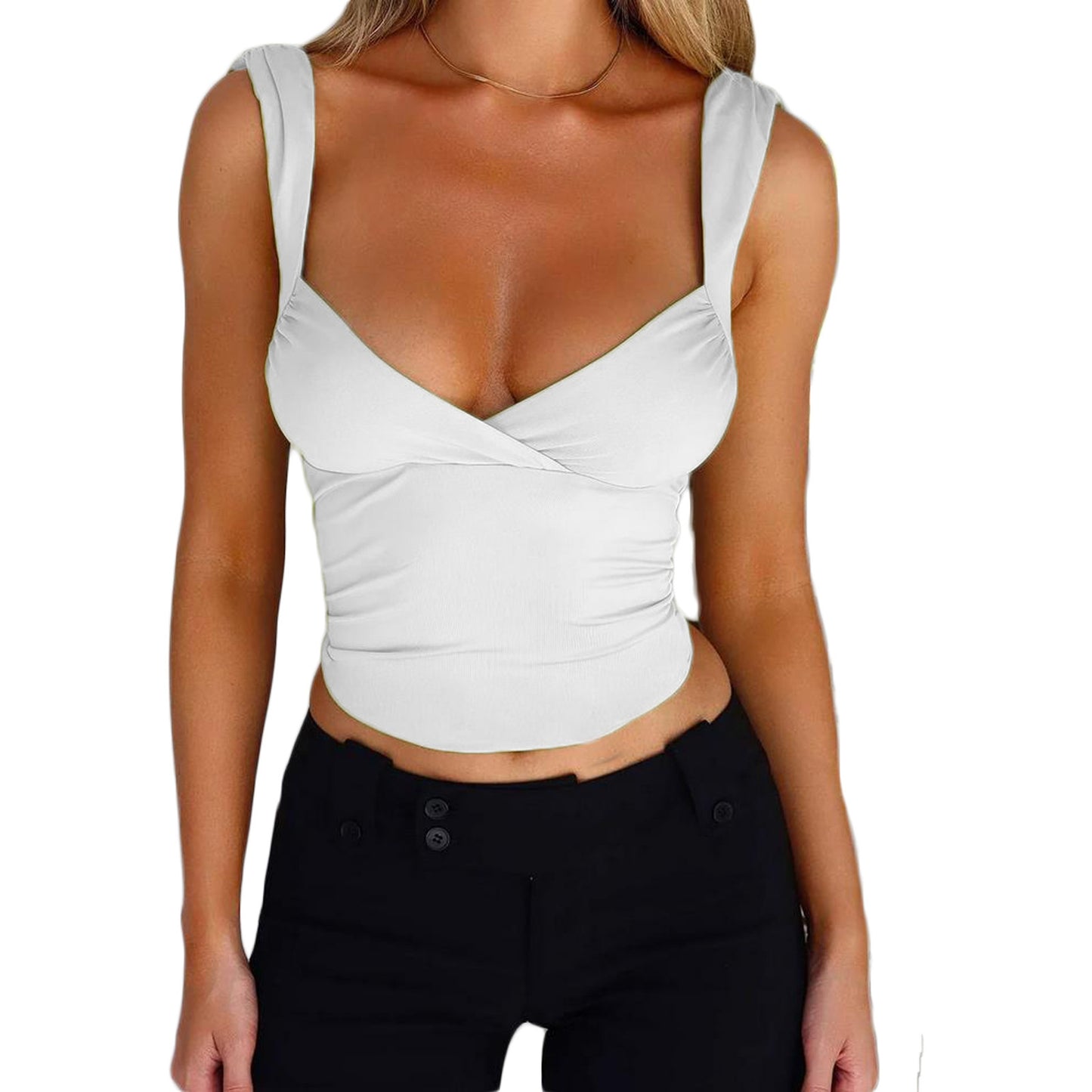 Women's Fashion Suspenders Top V-neck Backless T-shirt Vest