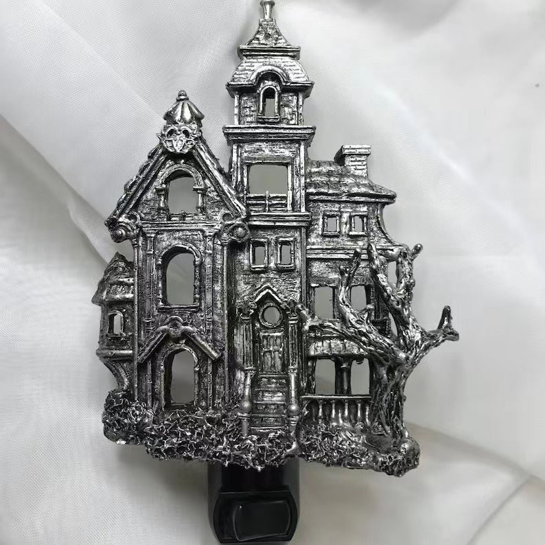 "Funny Haunted Mansion Nightlight - Quirky Haunted House Night Light for Halloween Decor"