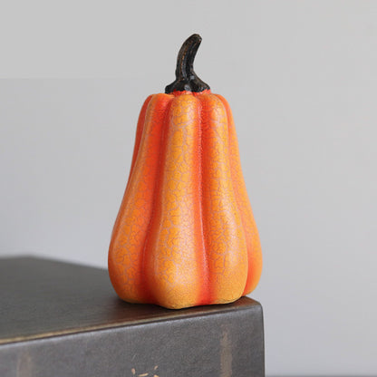 "2024 Halloween Pumpkin Lantern - Realistic Resin Pumpkin LED Candle Lamp - Luminous Halloween Decor for Spooky Atmosphere"