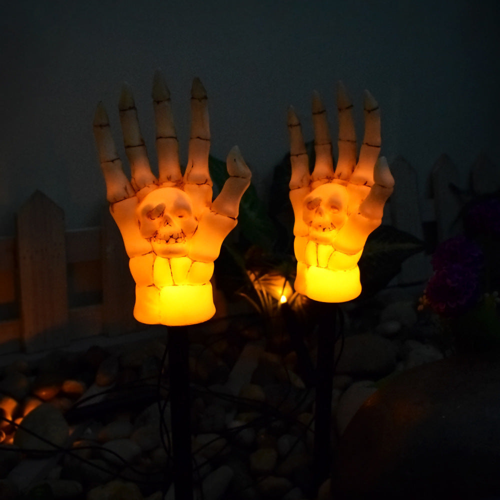 Halloween Waterproof Ghost Hand Light - Solar-Powered Outdoor Decoration for Courtyard or Garden, Spooky Halloween Decor for Nighttime Display.