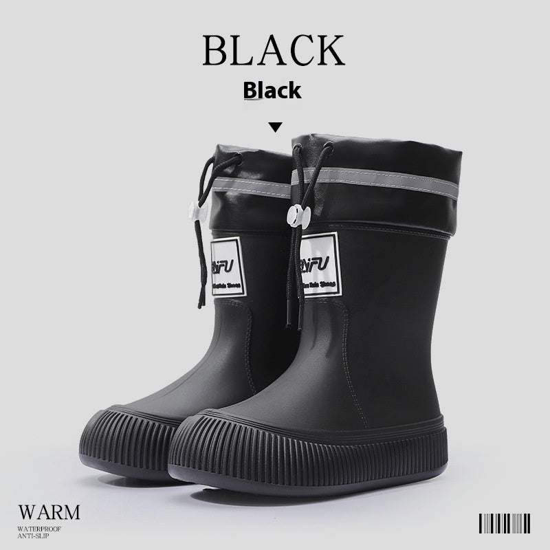 Trendy Mid-calf Length Comfortable Waterproof Lightweight Non-slip Soft Wear-resistant Platform Rain Boots