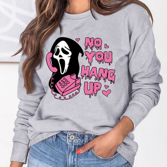 Women's Halloween-themed pullover sweater for fall and winter, featuring a cozy and trendy design perfect for seasonal style.